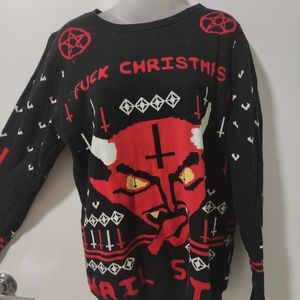 (Rot baby)hail Satan F#@k Christmas Sweater.